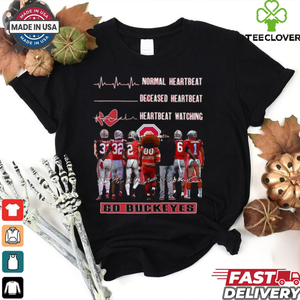 Ohio State Buckeyes Crazy Heartbeat Watching Them Playing 2024 signatures T Shirt Ohio State Buckeyes Crazy Heartbeat Watching Them Playing 2024 signatures T Shirt