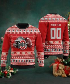Ohio State Buckeyes Custom Name & Number Personalized Ugly Christmas Sweater, Ugly Sweater, Christmas Sweaters, Hoodie, Sweatshirt, Sweater