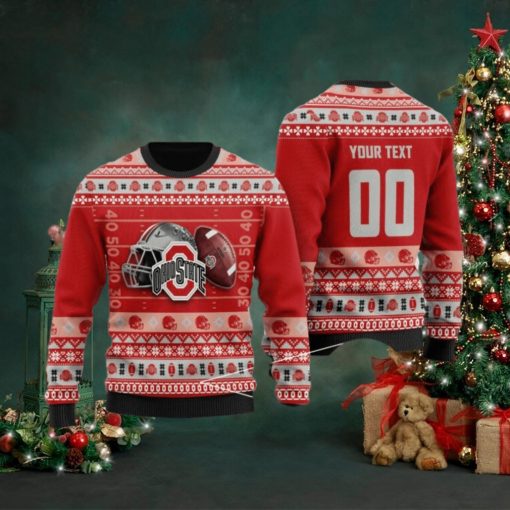 Ohio State Buckeyes Custom Name & Number Personalized Ugly Christmas Sweater, Ugly Sweater, Christmas Sweaters, Hoodie, Sweatshirt, Sweater
