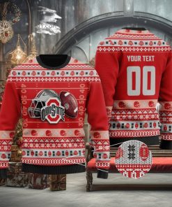 Ohio State Buckeyes Customs Ugly Christmas Wool Knitted Sweater