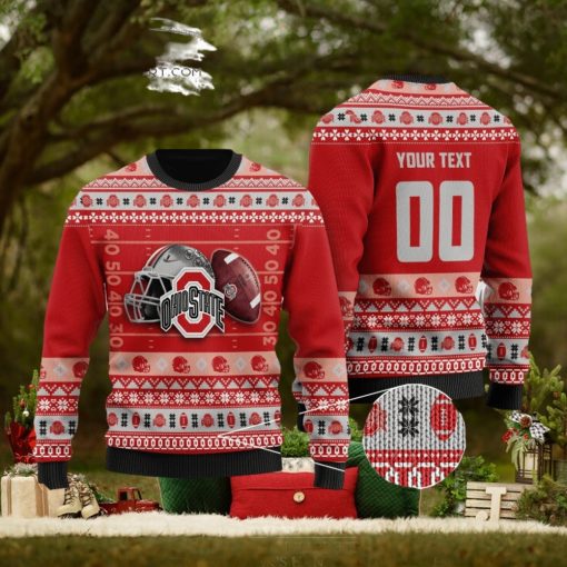 Ohio State Buckeyes Customs Ugly Christmas Wool Knitted Sweater