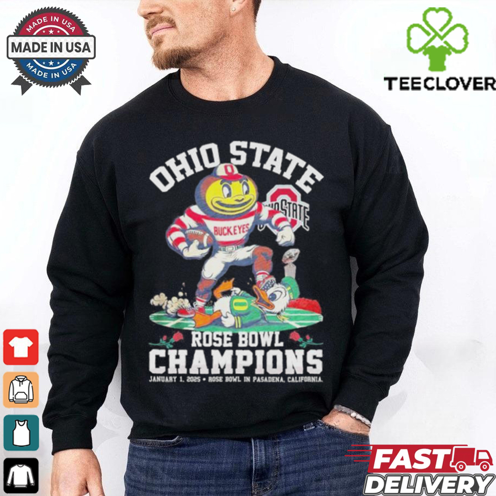 Ohio State Buckeyes Defeat Oregon Ducks Rose Bowl Champions 2025 Shirt Ohio State Buckeyes Defeat Oregon Ducks Rose Bowl Champions 2025 Shirt
