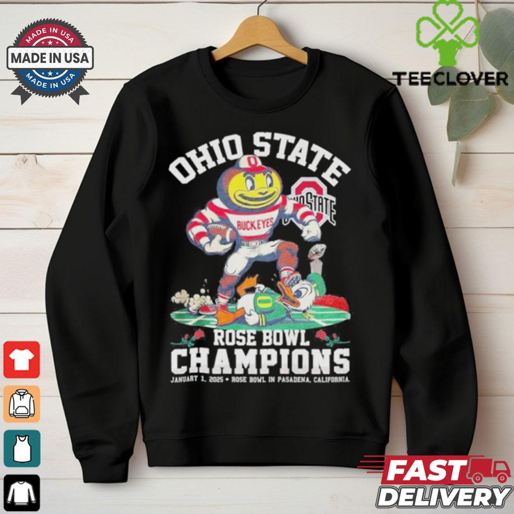 Ohio State Buckeyes Defeat Oregon Ducks Rose Bowl Champions 2025 Shirt Ohio State Buckeyes Defeat Oregon Ducks Rose Bowl Champions 2025 Shirt
