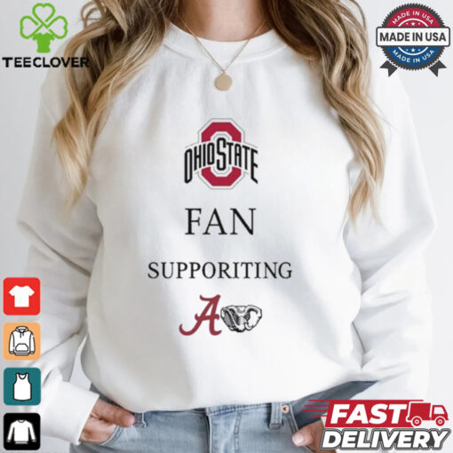 Ohio State Buckeyes Fan Supporting Alabama Crimson Tide Football T shirts