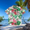 Ohio State Buckeyes Black Floral Hawaiian Shirt