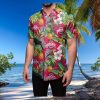 Ohio State Buckeyes Floral Hawaiian Shirt