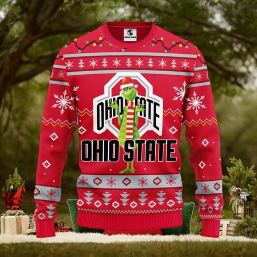Ohio State Buckeyes Funny Grinch Christmas Ugly Sweater