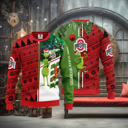 Ohio State Buckeyes Grinch & Scooby doo Christmas Ugly Sweater 1