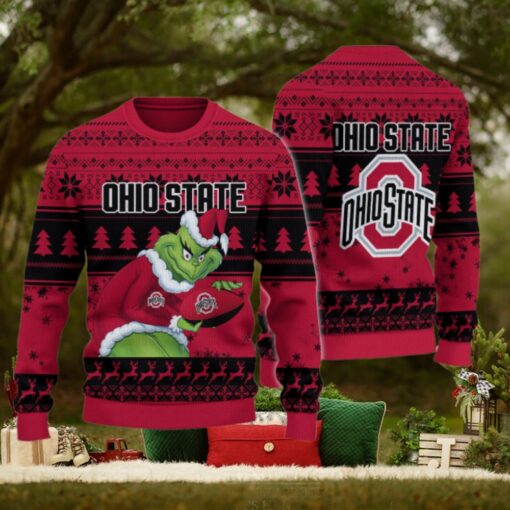 Ohio State Buckeyes Grinch Ugly Christmas Sweater