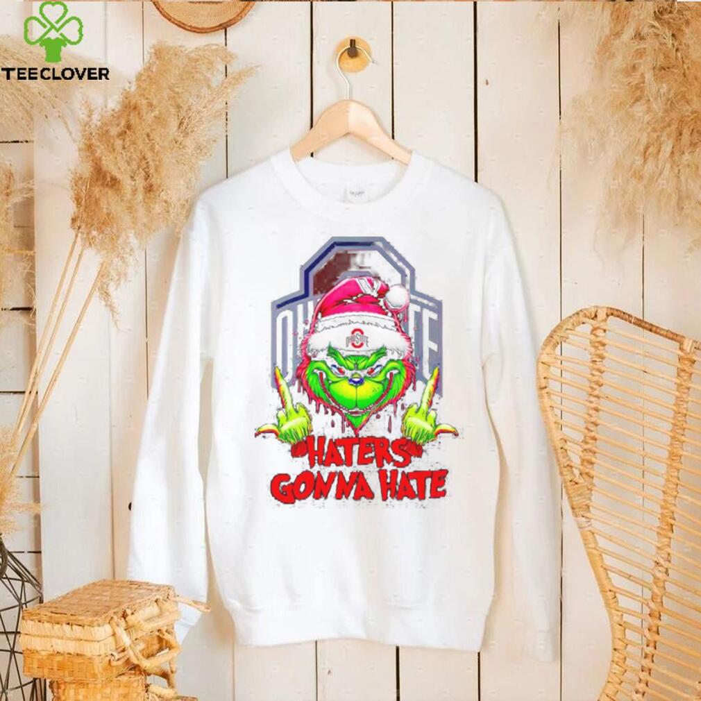 Ohio State Buckeyes Grinch middle finger haters gonna hate shirt Ohio State Buckeyes Grinch middle finger haters gonna hate shirt