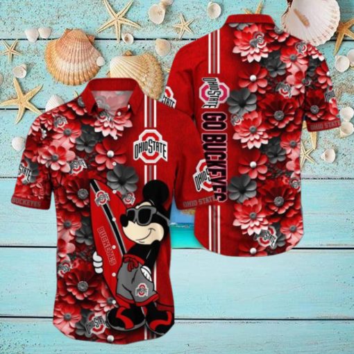 Ohio State Buckeyes Hawaiian Shirt Mickey Love Surfing Trending Summer Gift