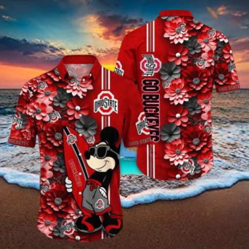 Ohio State Buckeyes Hawaiian Shirt Mickey Love Surfing Trending Summer Gift