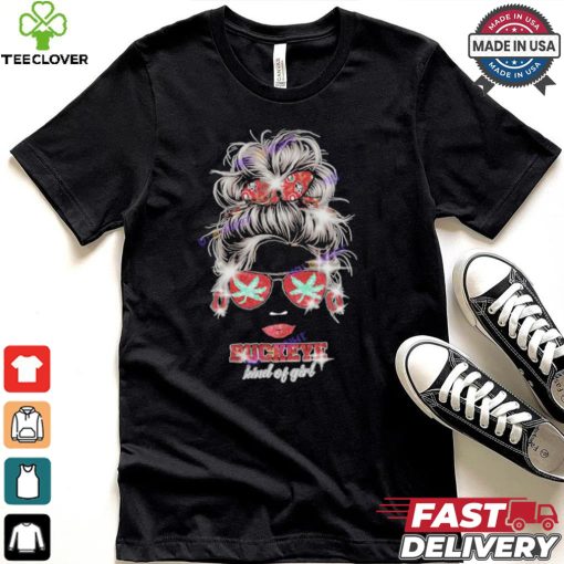 Ohio State Buckeyes Kind Of Girl Messy Bun Shirt