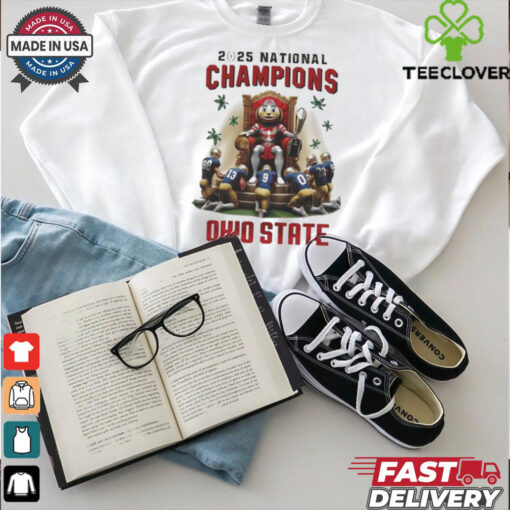 Ohio State Buckeyes King 2025 National Champions Notre Dame Fighting Irish Ưorship Mascot T Shirts