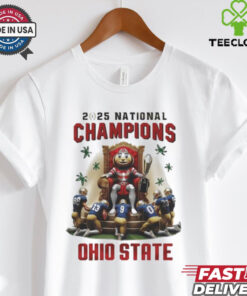 Ohio State Buckeyes King 2025 National Champions Notre Dame Fighting Irish Ưorship Mascot T Shirts