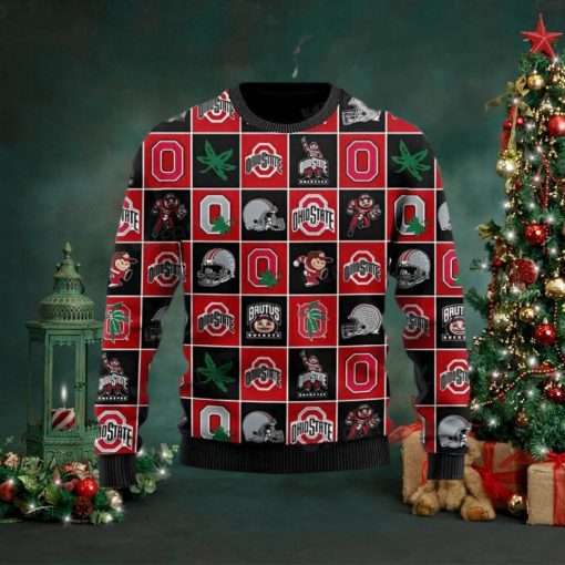 Ohio State Buckeyes Logo History Gift For Family Christmas 2023 Holiday Best Ugly Sweater