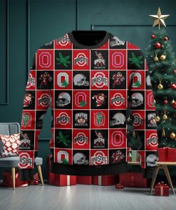 Ohio State Buckeyes Logo History Gift For Family Christmas 2023 Holiday Best Ugly Sweater