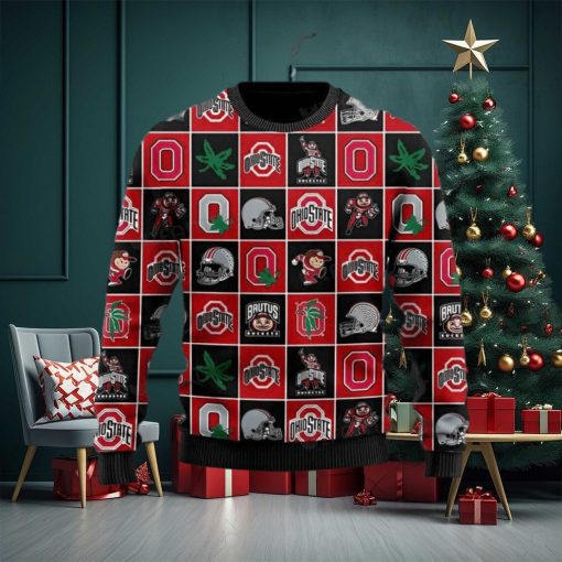 Ohio State Buckeyes Logo History Gift For Family Christmas 2023 Holiday Best Ugly Sweater