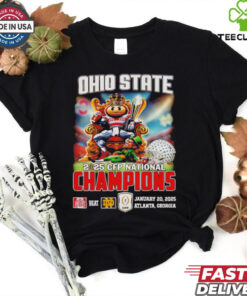 Ohio State Buckeyes NCAA 2025 CFP National Champions January 20 2025 Atlanta Georgia mascot shirt