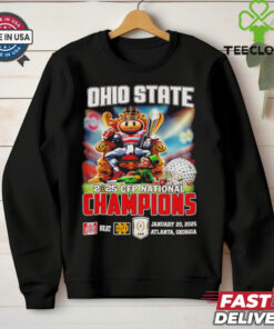 Ohio State Buckeyes NCAA 2025 CFP National Champions January 20 2025 Atlanta Georgia mascot shirt