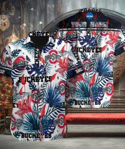 Ohio State Buckeyes NCAA Ocean Custom Name Men And Women Sports Teams Hawaiian Shirt Gift