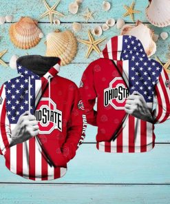 Ohio State Buckeyes NCAA US Flag 3D Printed Hoodie