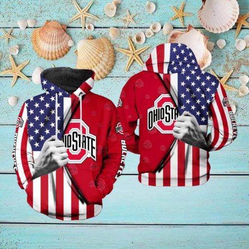 Ohio State Buckeyes NCAA US Flag 3D Printed Hoodie