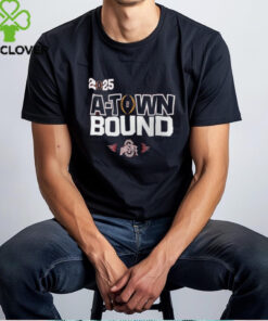 The **Ohio State Buckeyes Nike A Town Bound T-Shirt** features a stylish design with a nod to the Buckeyes’ strong connection to their fans and the city of Atlanta (often referred to as 