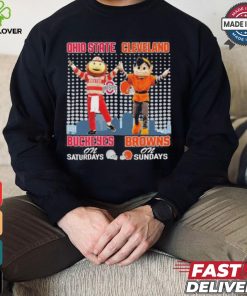 Ohio State Buckeyes On Saturdays and Cleveland Browns On Sundays Mascots T Shirt