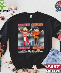 Ohio State Buckeyes On Saturdays and Cleveland Browns On Sundays Mascots T Shirt