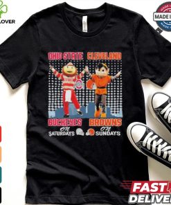 Ohio State Buckeyes On Saturdays and Cleveland Browns On Sundays Mascots T Shirt