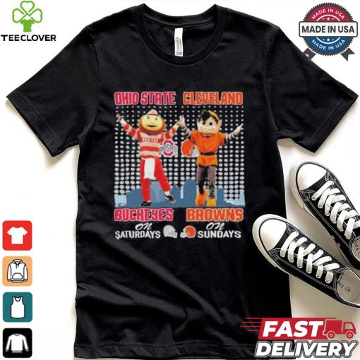 Ohio State Buckeyes On Saturdays and Cleveland Browns On Sundays Mascots T Shirt