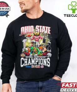 Ohio State Buckeyes Oregon Ducks Notre Dame Fighting Irish Texas Longhorns National Championship Champions NCAA 2025 Helmet Mascots T Shirts