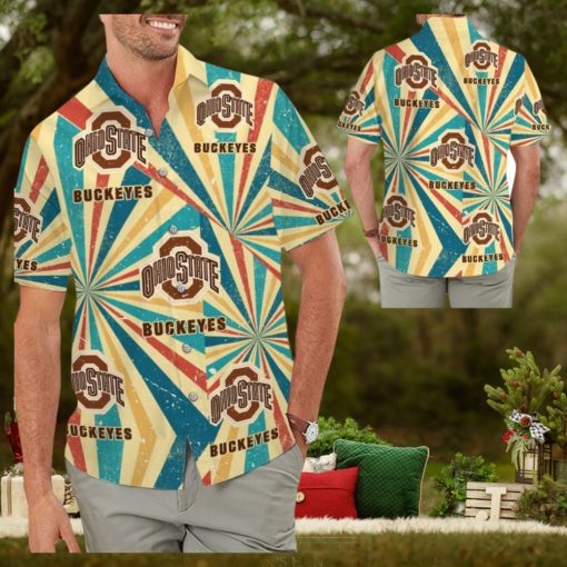 Ohio State Buckeyes Retro Vintage Style Tropical Hawaiian Shirt