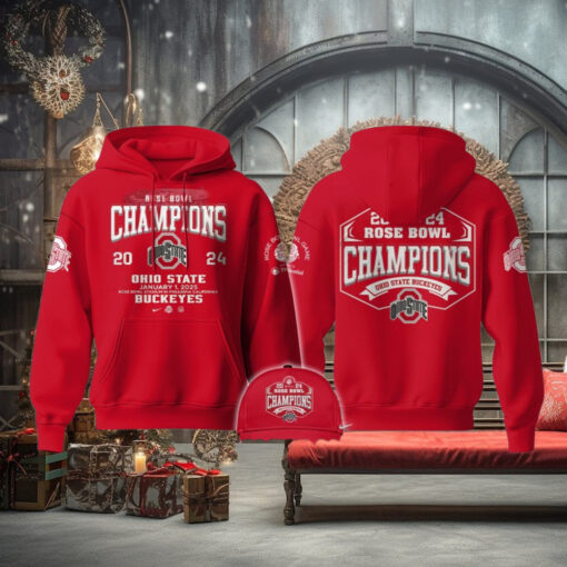 Ohio State Buckeyes Rose Bowl Champions 2025 All Red Hoodie T Shirt