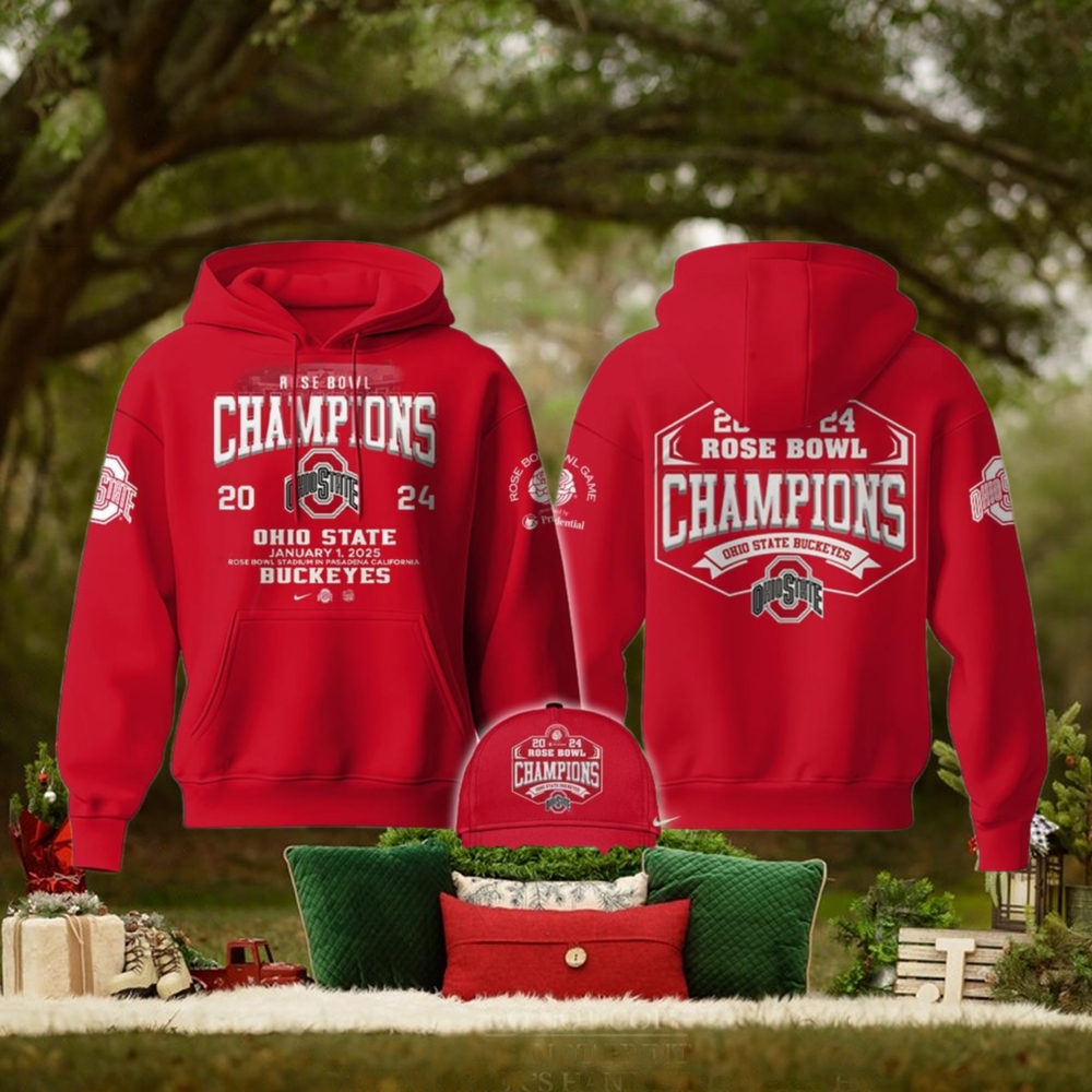Ohio State Buckeyes Rose Bowl Champions 2025 All Red Hoodie T Shirt Ohio State Buckeyes Rose Bowl Champions 2025 All Red Hoodie T Shirt