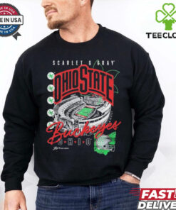 Ohio State Buckeyes Scarlet & Gray Stadium Collage T shirts