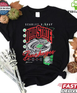 Ohio State Buckeyes Scarlet & Gray Stadium Collage T shirts