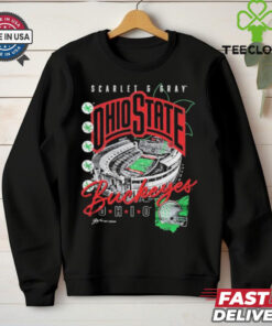 Ohio State Buckeyes Scarlet & Gray Stadium Collage T shirts