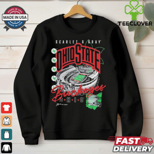 Ohio State Buckeyes Scarlet & Gray Stadium Collage T shirts