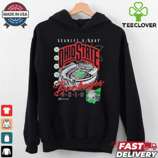 Ohio State Buckeyes Scarlet & Gray Stadium Collage T shirts