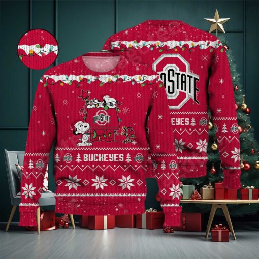 Ohio State Buckeyes Snoopy NCAA Ugly Christmas Sweater