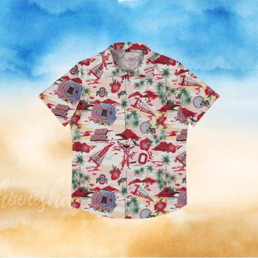 Ohio State Buckeyes Thematic Stadium Print Hawaiian Shirt