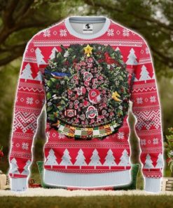 Ohio State Buckeyes Tree Ugly Christmas Fleece Sweater