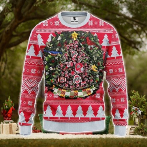 Ohio State Buckeyes Tree Ugly Christmas Fleece Sweater