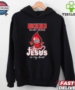 Ohio State Buckeyes in my veins Jesus in my heart football logo shirt