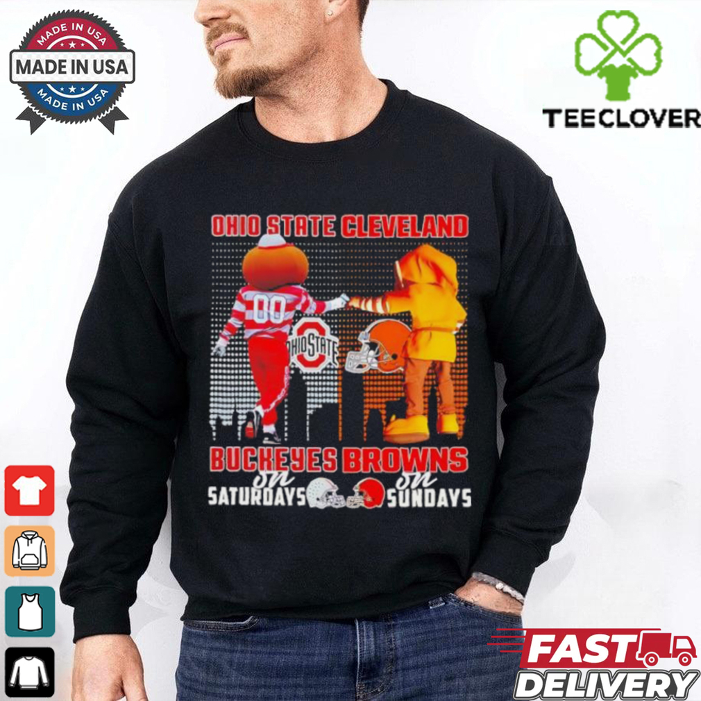 Ohio State Buckeyes on saturday and Cleveland Browns on sunday mascots shirt Ohio State Buckeyes on saturday and Cleveland Browns on sunday mascots shirt