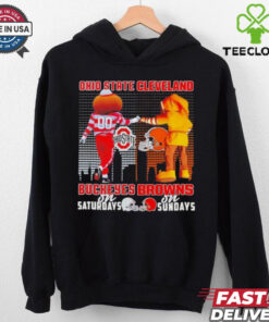 Ohio State Buckeyes on saturday and Cleveland Browns on sunday mascots shirt