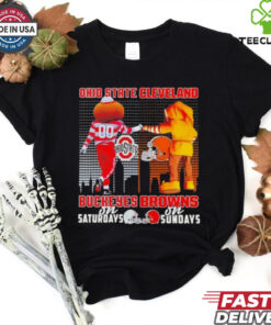 Ohio State Buckeyes on saturday and Cleveland Browns on sunday mascots shirt