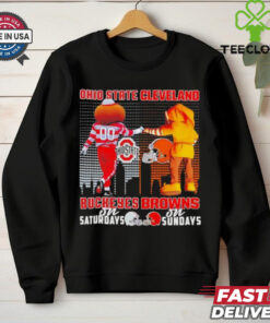 Ohio State Buckeyes on saturday and Cleveland Browns on sunday mascots shirt